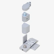 Right 1/8" Recessed Door Offset Pivot Set, Arch Alum Thumbnail Image