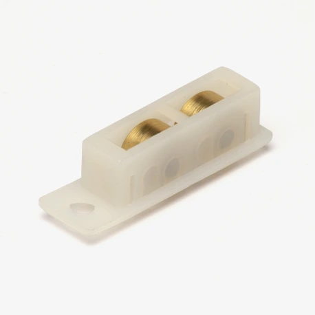 Tandem Window Roller, 1/2" Dia. Flat Edge, Brass Wheels Image