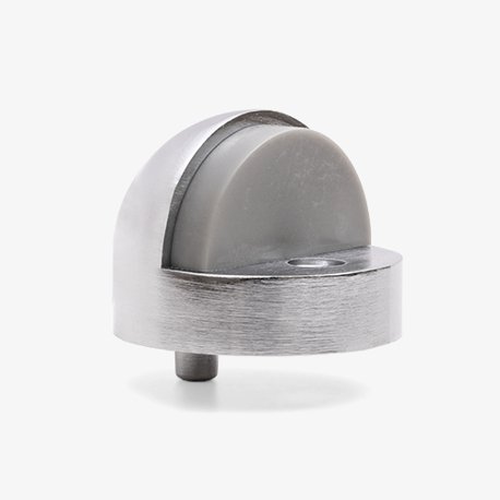 High Dome Brass Floor Stop, Brushed Chrome Finish