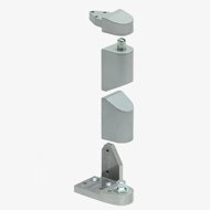 Left 7/64" Recessed Door Offset Pivot Set, Amarlite