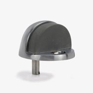 Low Dome Brass Door Stop, Brushed Chrome Finish