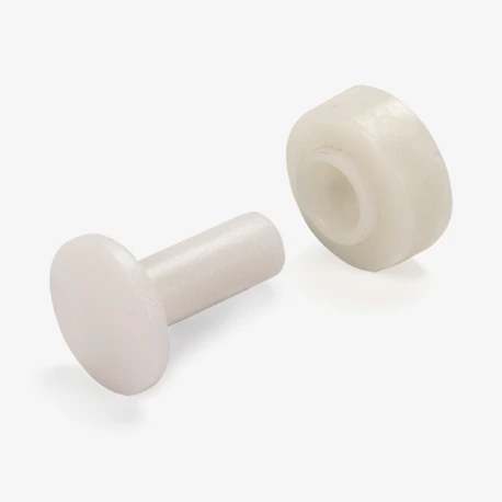 7/16" Flat Nylon Roller with Nylon Axle Pin Image