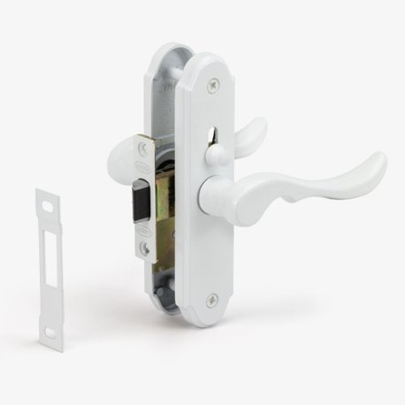 White Mortise Lever Lock