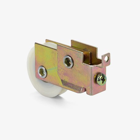 thumbnail image 2 of Slide-Co 161882 Mirror Door Roller Assembly - 1-7/16" Nylon Flat Roller, Single (For Sliding Closet Doors) 2 of 12