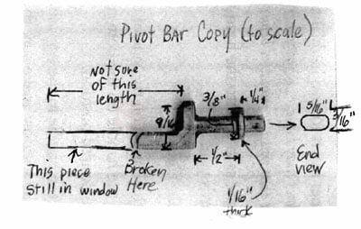 Diagram of Simonton pivot bar with measurements