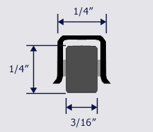 Profile for the 87-084 replacement window roller.