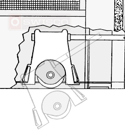 Installation diagram of the Andersen lower patio screen door wheel assembly