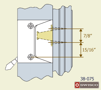 Diagram of the installation of the 38-075 sash lock