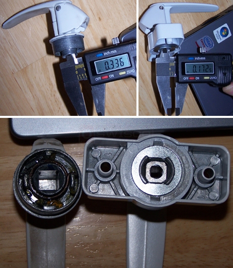 door handle original and new