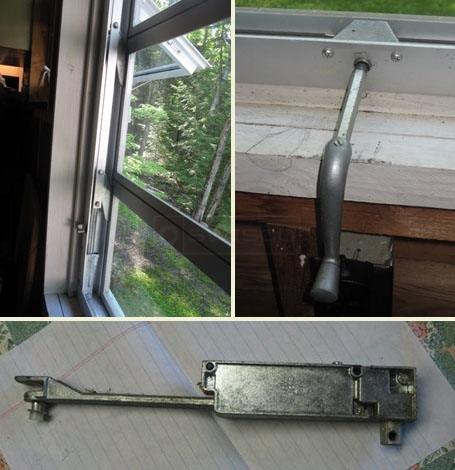 Customer image of their awning window operator hardware.