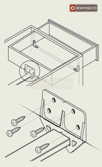 Diagram displaying how the drawer guide is attached.