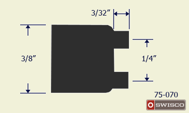 Side profile drawing of the 75-070 tool tip.