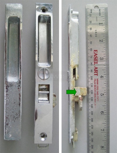 User submitted photo of their sliding glass door handle/lock set.