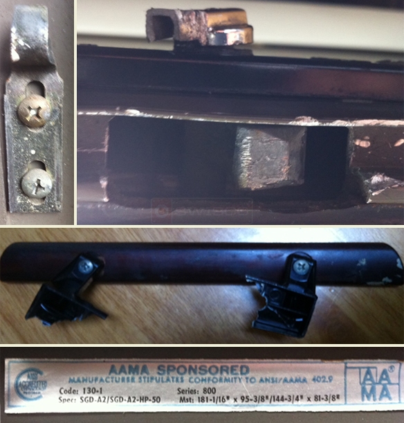 User submitted photos of patio door handle and hardware.