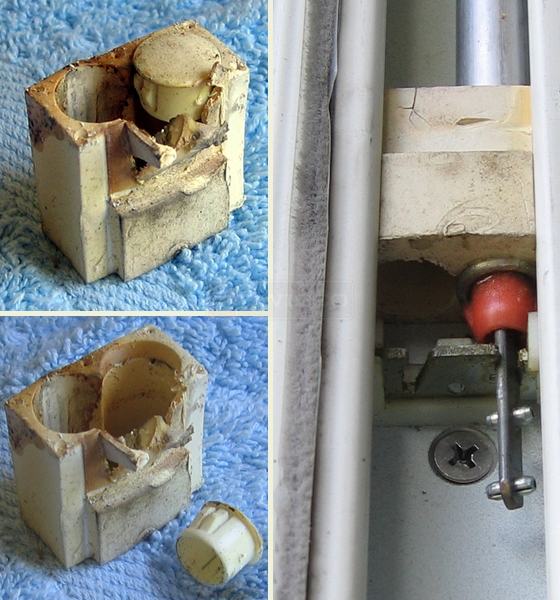 User submitted photo of buffer piece between pivot shoe and spiral balacne.