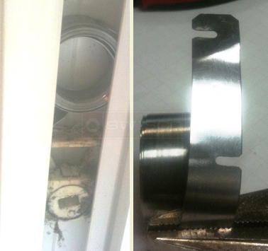 User submitted photo of end of coil balance and coil and shoe in sill.