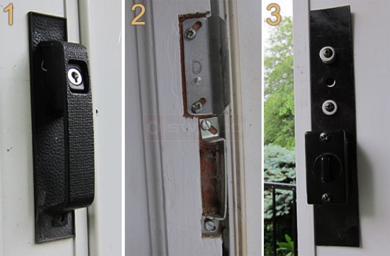 User submitted photos of their storm door handle latch.