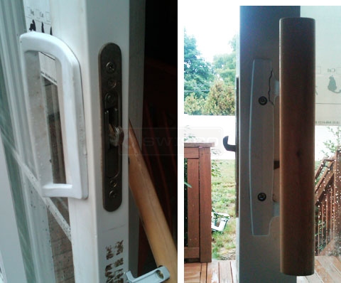 User submitted photos of their existing sliding door handle.