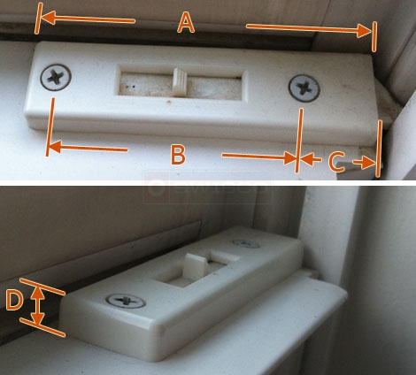 User submitted photos of their surface-mounted window latch.