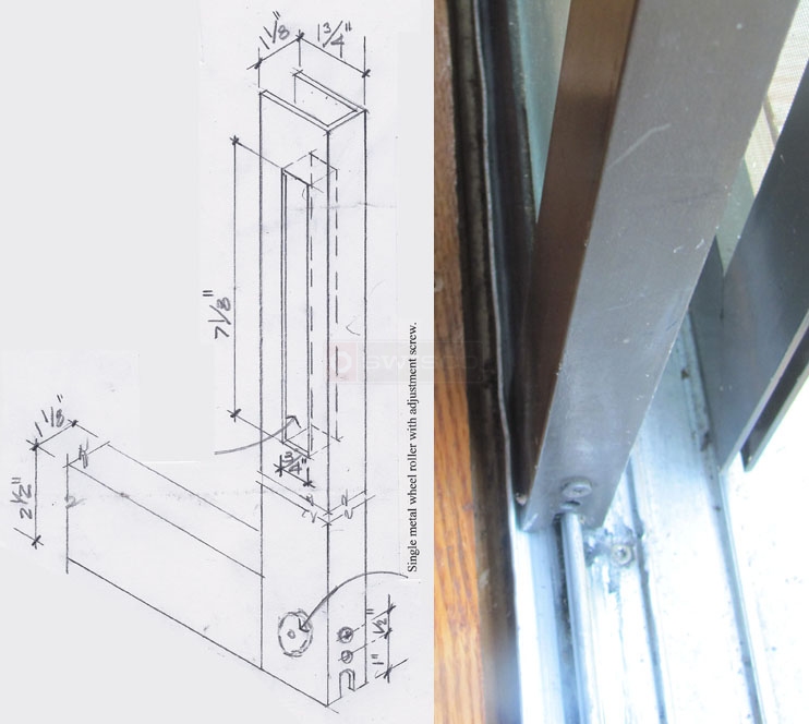 User submitted photo and drawing of their sliding glass door.