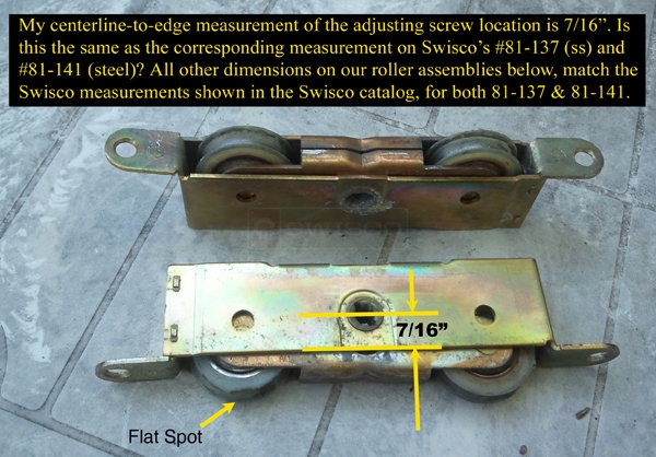 User submitted photo of their roller removed from the patio door.
