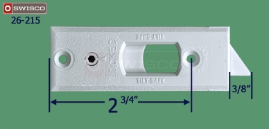 Alternate measurements of the Swisco 26-215 Neutral Top Tilt Latch, 2-1/2".