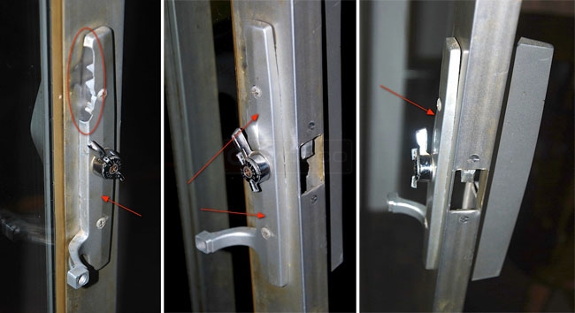 User submitted photos of their sliding door handle set.