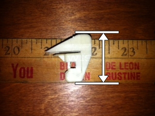 Measurement needed of shoe attachment.