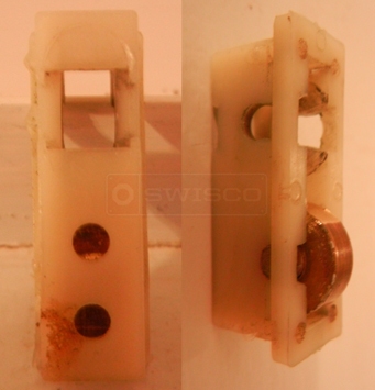 A customer submitted photo of a sliding window roller.