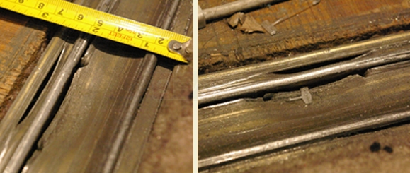 A customer submitted photo of a door track.
