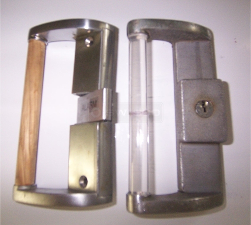 A customer submitted photo of a patio door handle.