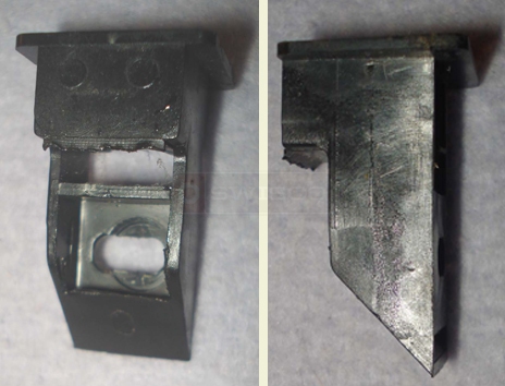 A customer submitted photo of a top sash guide.