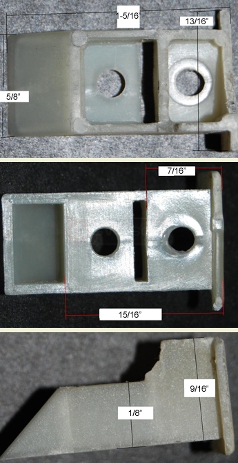 A customer submitted photo of a top sash guide.