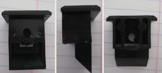 A customer submitted photo of a top sash guide.