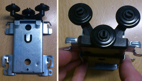 A customer submitted photo of a closet door roller.