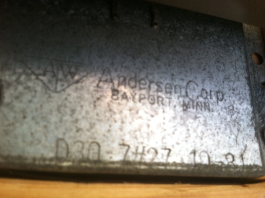 A customer submitted photo of an Andersen sash balance.