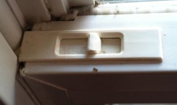 A customer submitted photo of a window latch.
