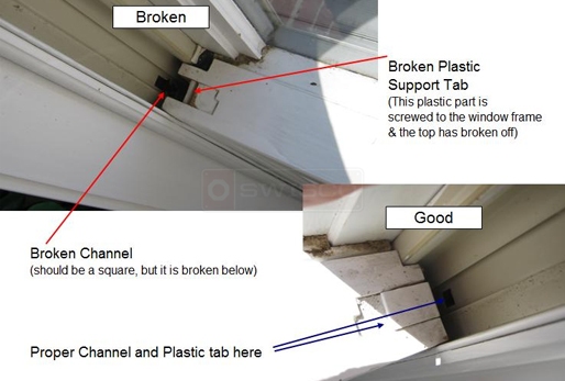 A customer submitted photo a plastic window piece.