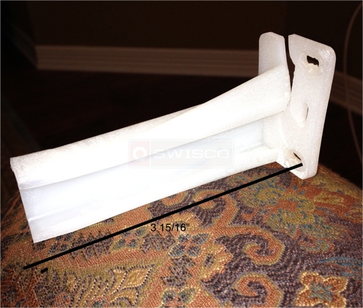 A customer submitted photo of a broken rear drawer slide.