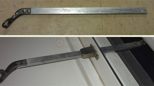 A customer submitted photo of a window lever.