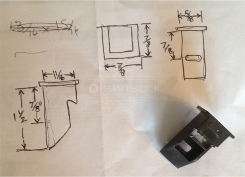 A customer submitted photo of a top sash guide.