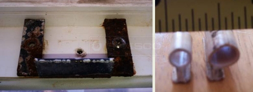 A customer submitted photo of a window keeper and weatherseal.