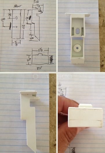 A customer submitted photo of a top sash guide.