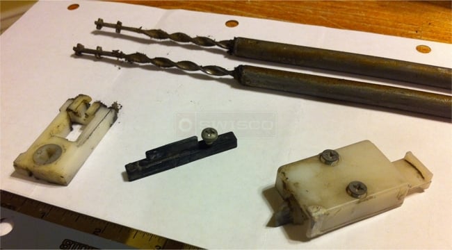A customer submitted photo of various window hardware.
