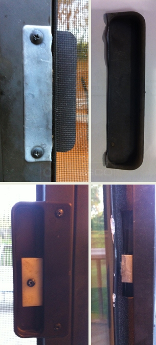 A customer submitted photo of a screen door handle.