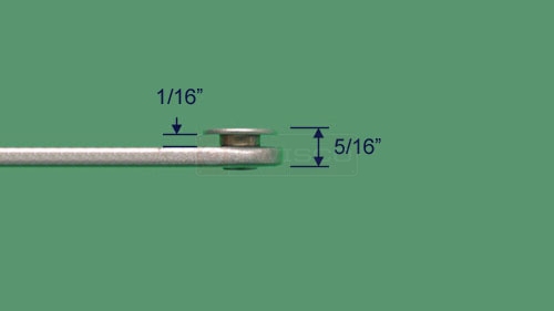 Close up image of the button height
