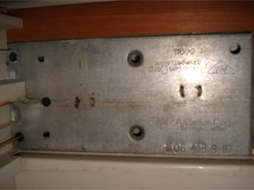 A customer submitted photo of an Andersen sash balance.