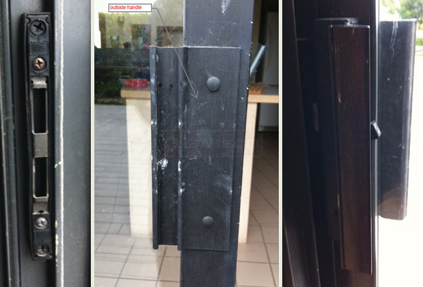 A customer submitted photo of a patio door handle.