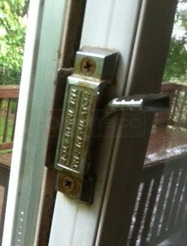 A customer submitted photo of a sash lock.