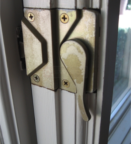 A customer submitted photo of a window lock.